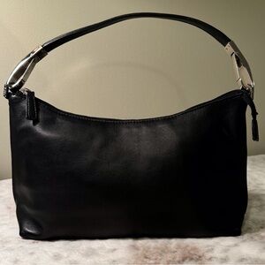 DKNY Vintage Black Leather Baguette Bag